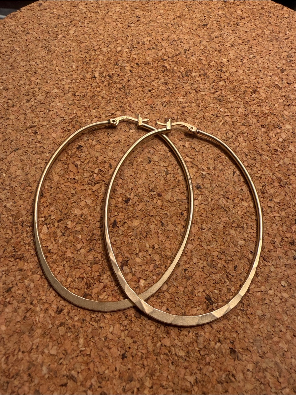 Gold Oval Hoop Earrings